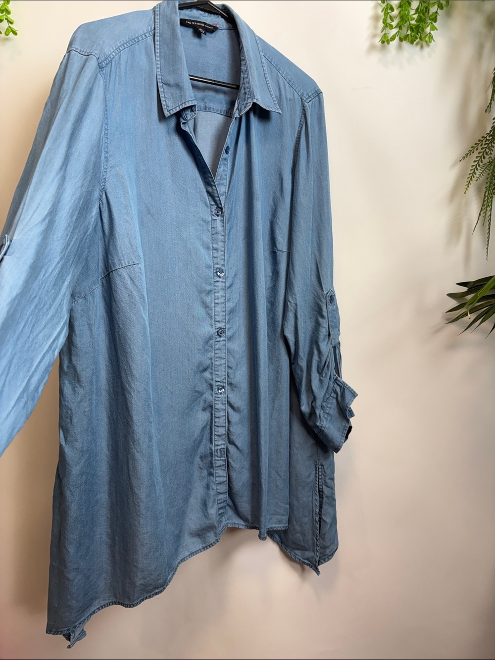 Zac & Rachel Light Blue Button-Front Tunic